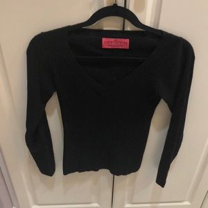 Black Juicy Couture v neck sweater